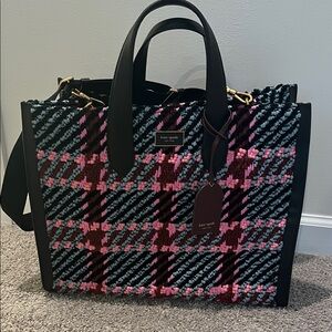 Kate Spade Black and Pink Checkered Tote